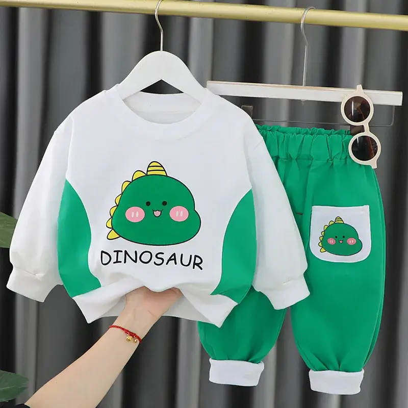 Tiger Print Baby Boys Sweatpants Set Yellow White - Image 2