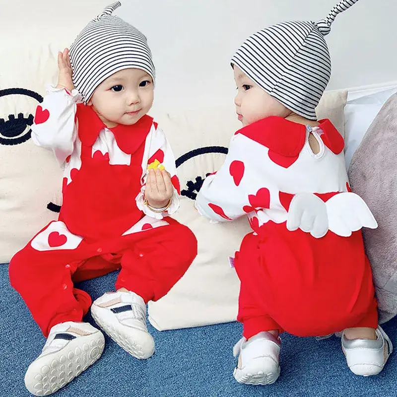 Baby Girl's Orange White Cotton Outfit with Duck Design - Image 8