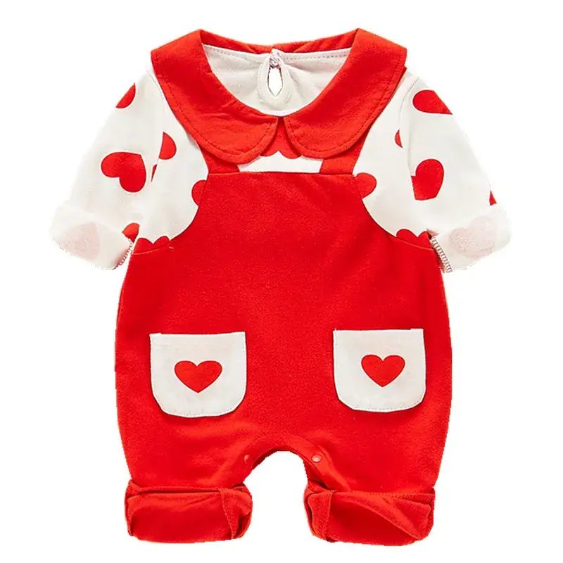 Baby Girl's Orange White Cotton Outfit with Duck Design - Image 10