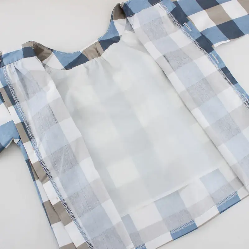 Baby's Plaid Waterproof Aprons Long Sleeve Anti-Dirty - Image 4