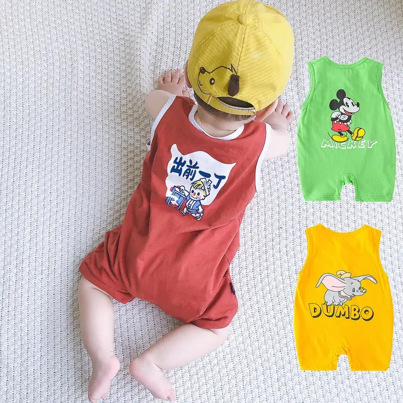 Cute Baby Siamese Sleeveless Outfit Newborn