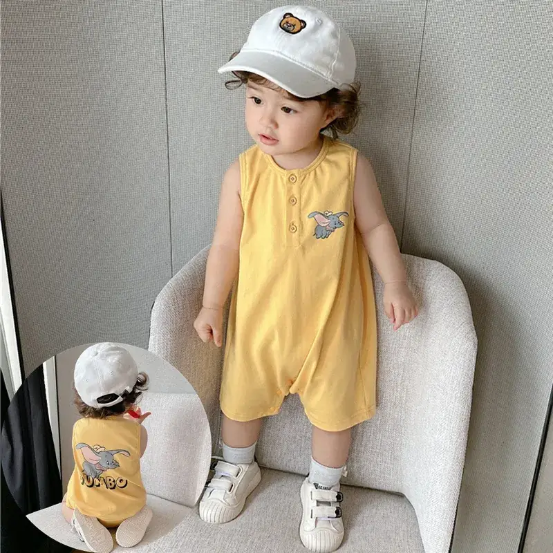 Cute Baby Siamese Sleeveless Outfit Newborn