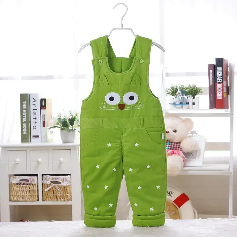 Baby Green Cotton Sling Pants Set with Cute Embroidery - Image 2