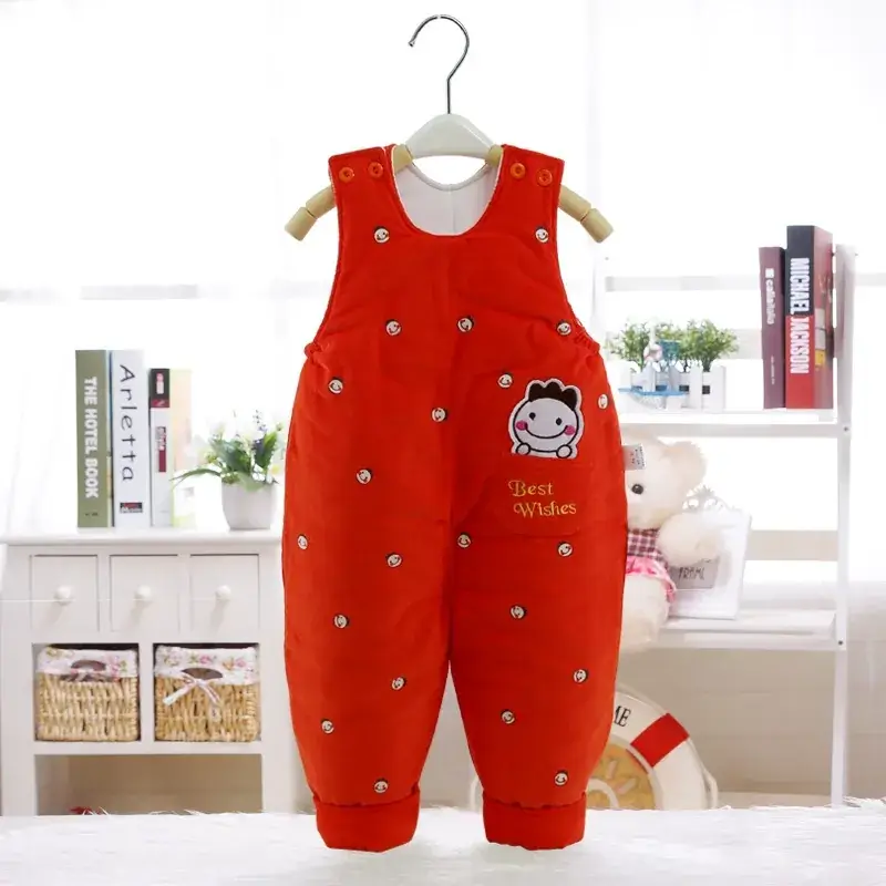 Baby Green Cotton Sling Pants Set with Cute Embroidery - Image 3