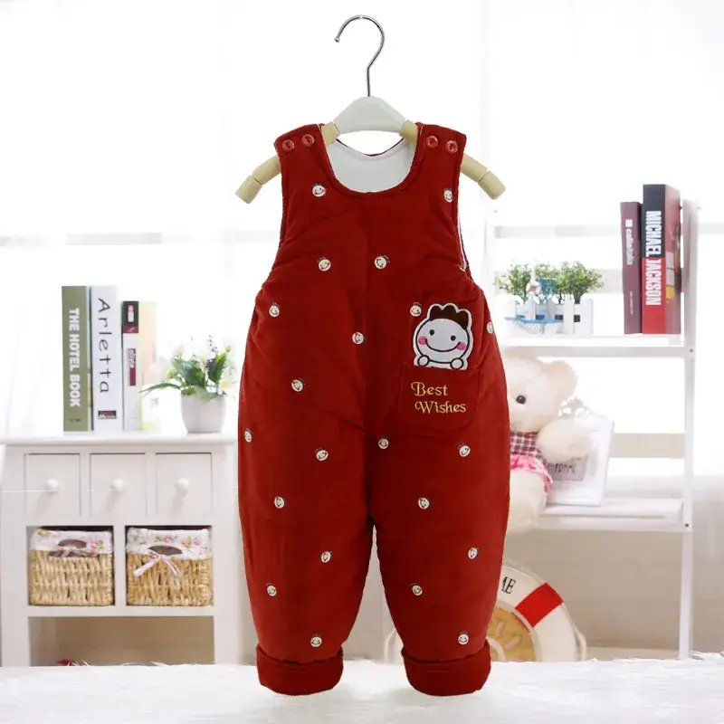 Baby Green Cotton Sling Pants Set with Cute Embroidery - Image 4