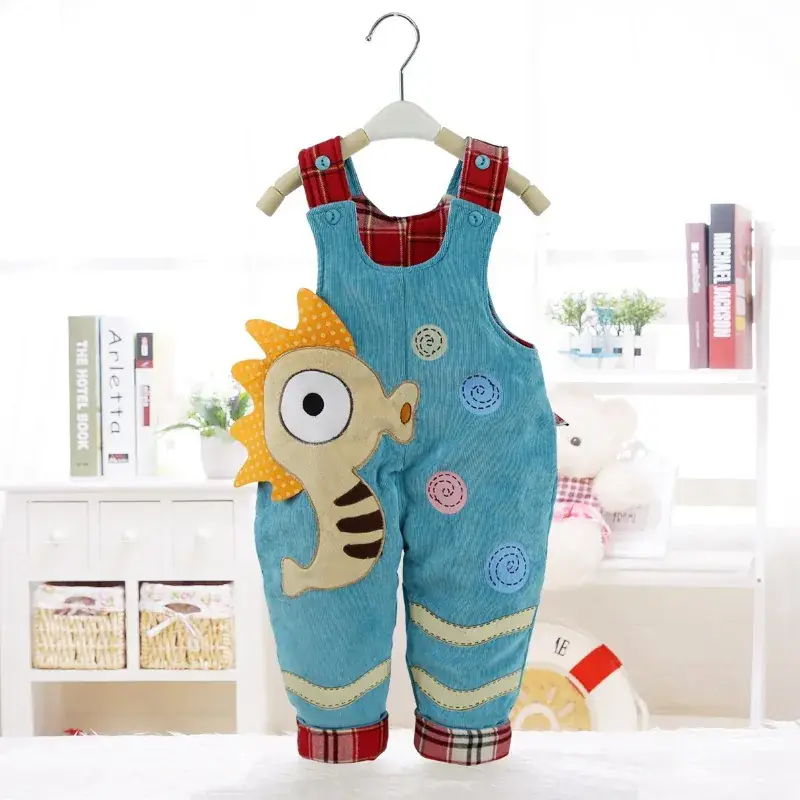Baby Green Cotton Sling Pants Set with Cute Embroidery - Image 6