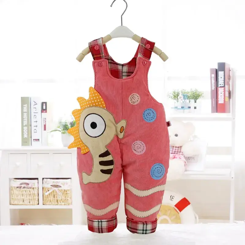 Baby Green Cotton Sling Pants Set with Cute Embroidery - Image 7