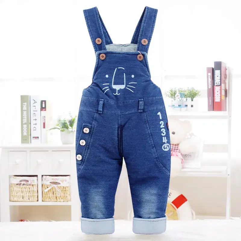 Baby Overlooked Pants Blue Cat Print Fleece Lined - Image 5