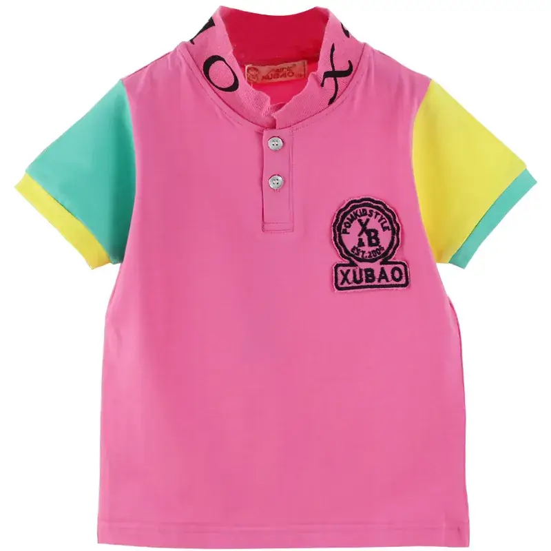 New Korean Style Kids Polo Shirt Turquoise Yellow - Image 10