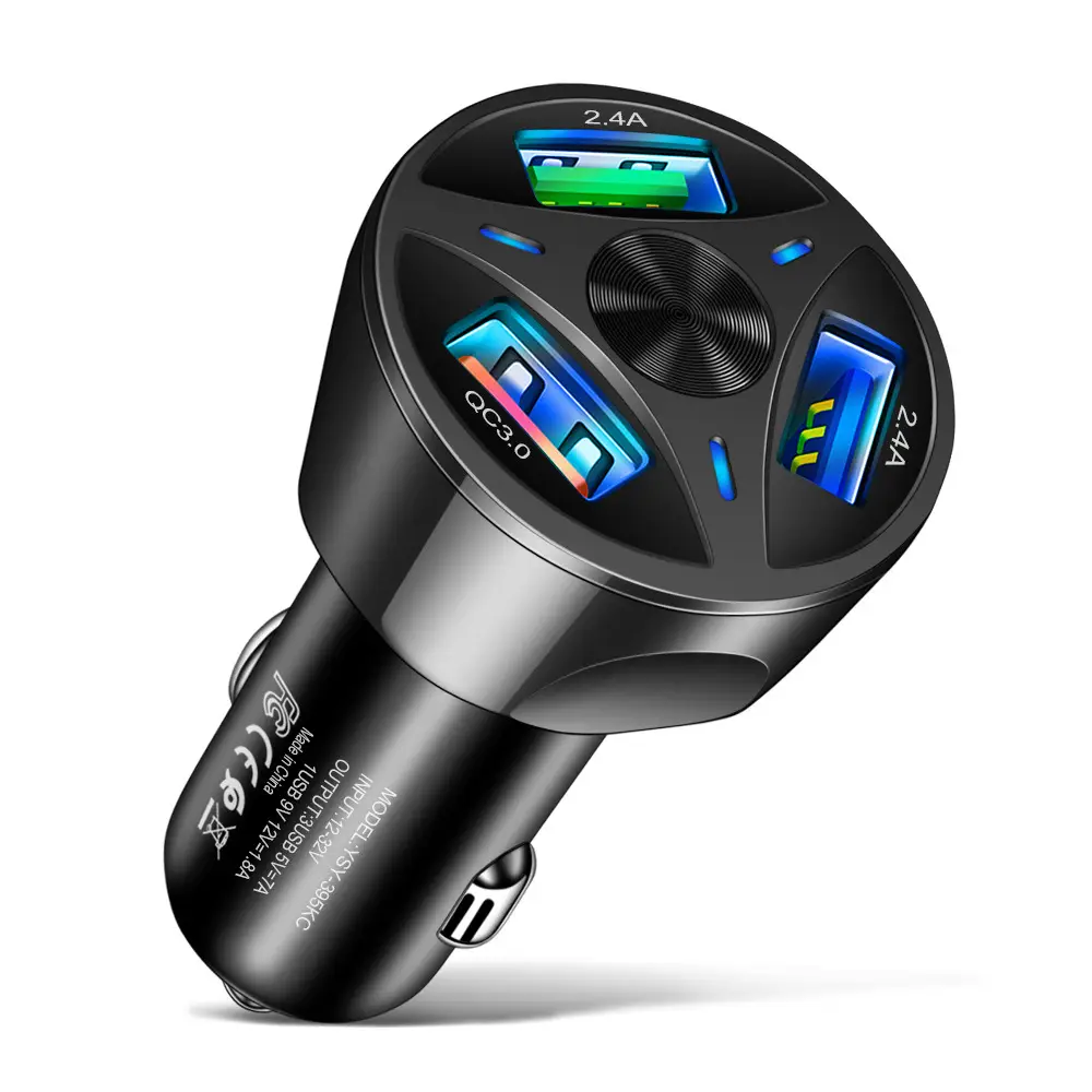 7A3 Usb QC3.0 Car Charger Fast Charging One-to-3 Mobile