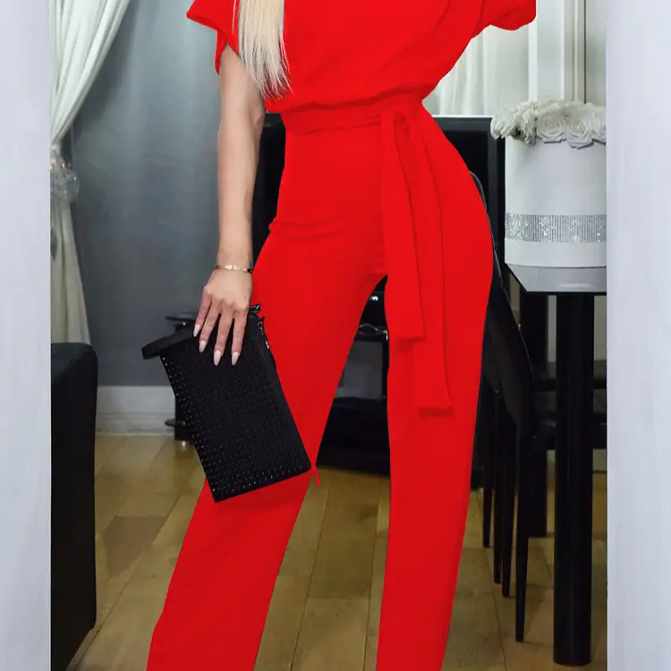 Women Pink Lace-Up Jumpsuit 2025 Summer - Image 7