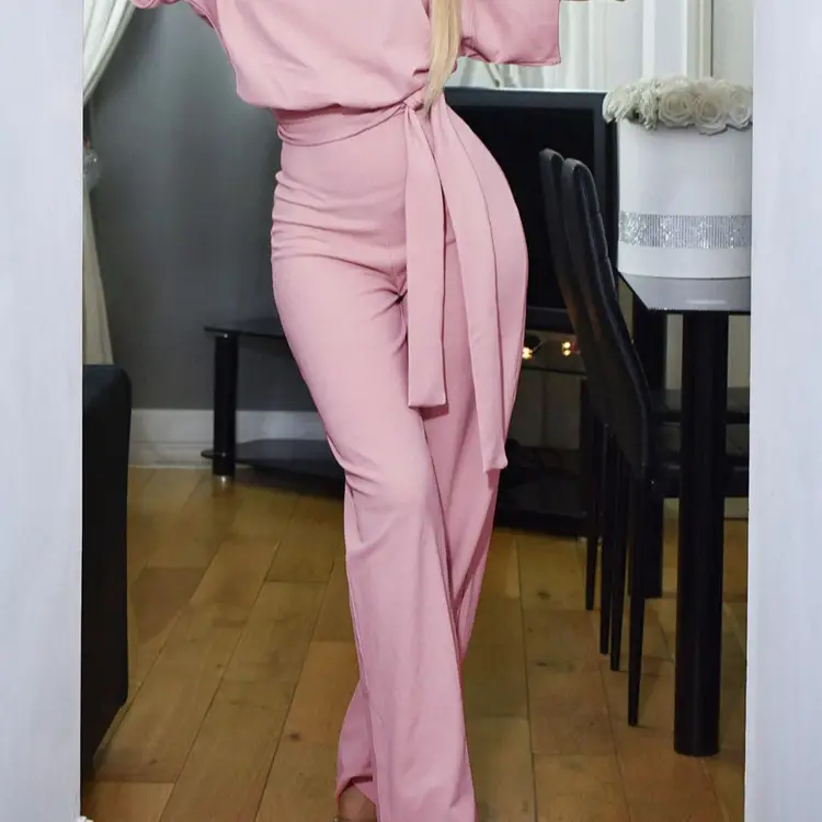 Women Pink Lace-Up Jumpsuit 2025 Summer - Image 8