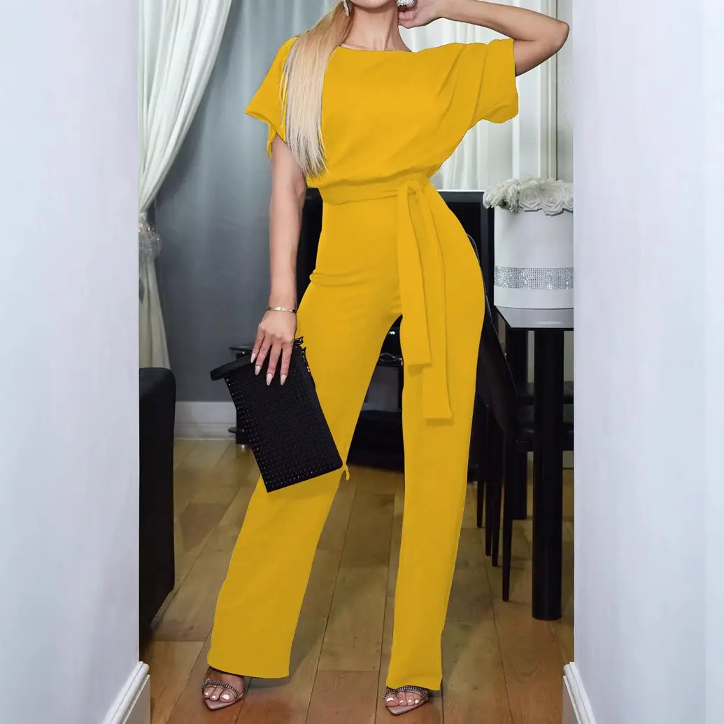 Women Pink Lace-Up Jumpsuit 2025 Summer - Image 9