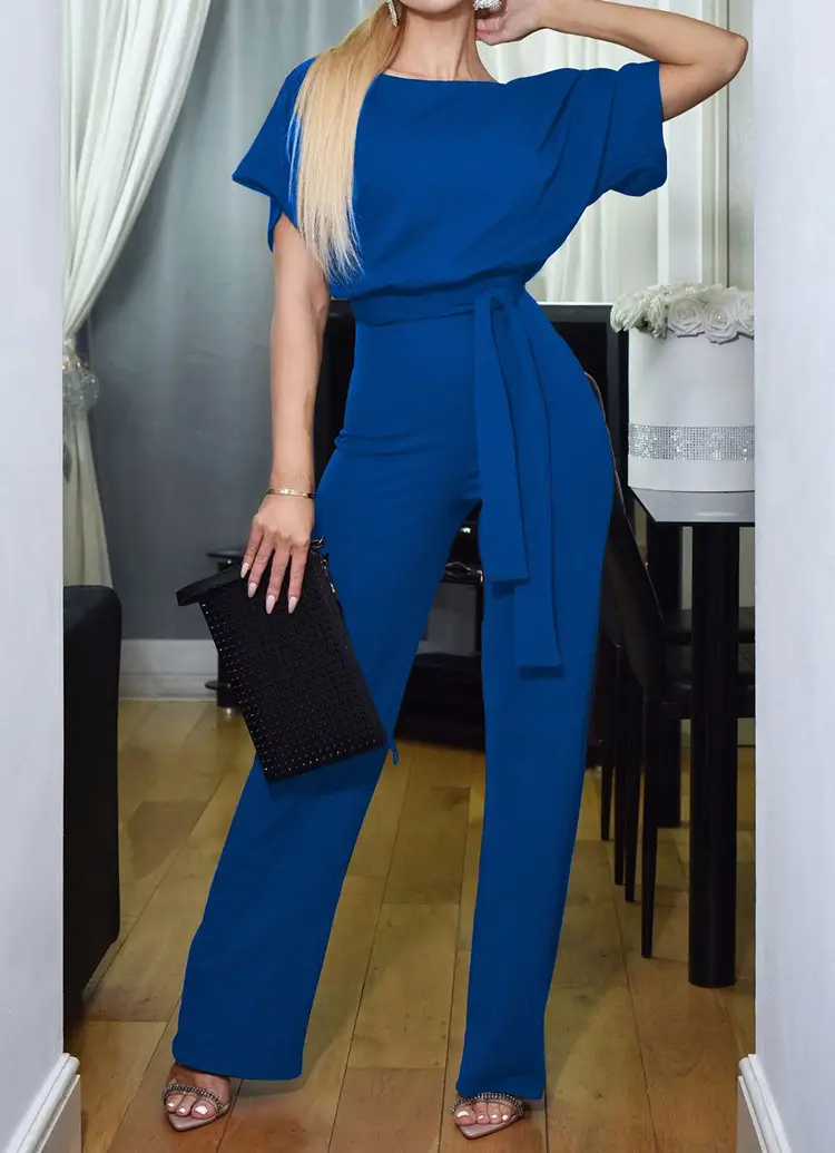 Women Pink Lace-Up Jumpsuit 2025 Summer — feature 3