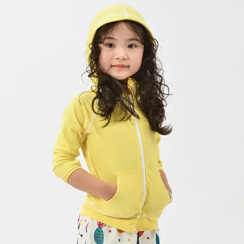 Girls Hooded Sunscreen Jacket White Summer Wear - Image 6