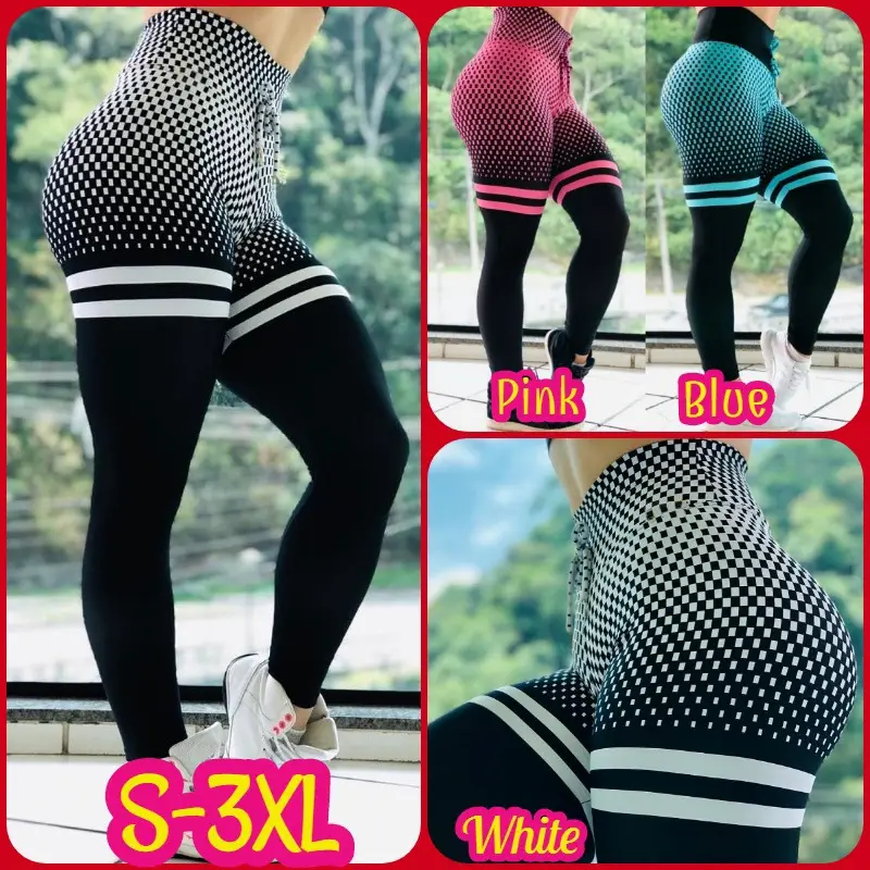 European American Plaid Slim Yoga Pants Sports Wear — feature 2
