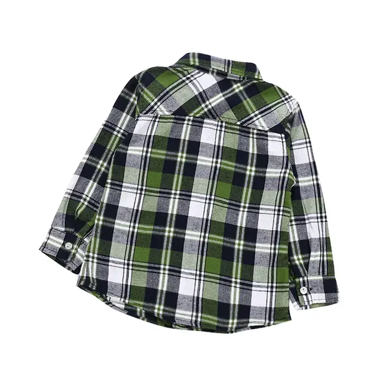 2021 Boys Plaid Long Sleeve Sunscreen Shirt Set
