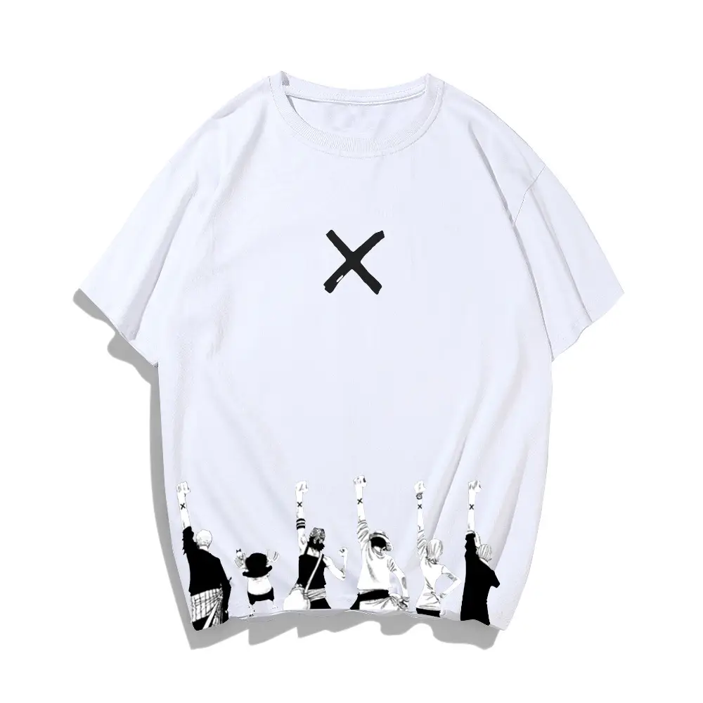 One Piece Cartoon T-Shirt Green Short Sleeve - Image 13