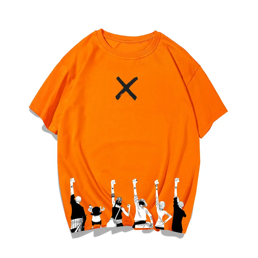 One Piece Cartoon T-Shirt Green Short Sleeve - Image 14