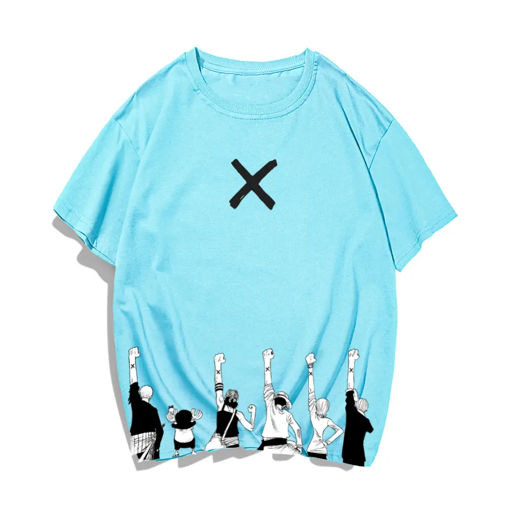 One Piece Cartoon T-Shirt Green Short Sleeve - Image 10