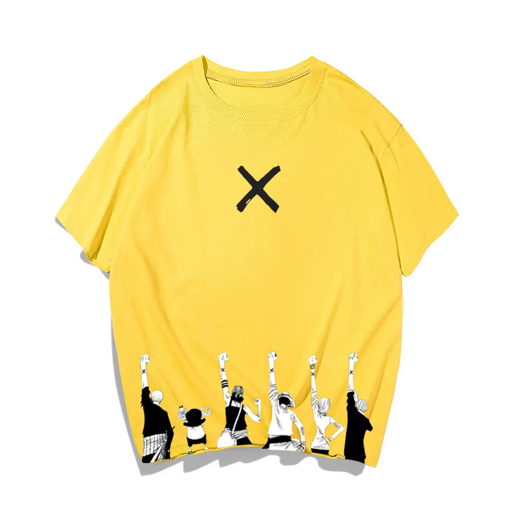 One Piece Cartoon T-Shirt Green Short Sleeve - Image 3