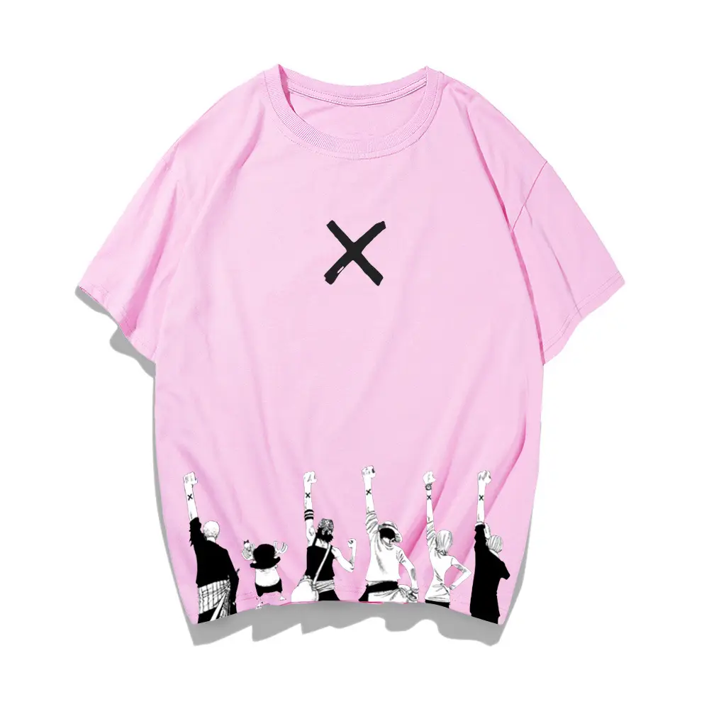 One Piece Cartoon T-Shirt Green Short Sleeve - Image 4