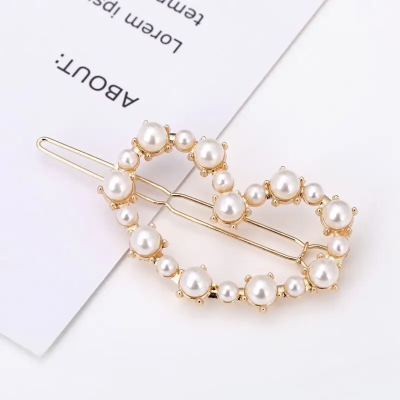 Korean Ins Pearl Hair Clip Frog Buckle - Image 6