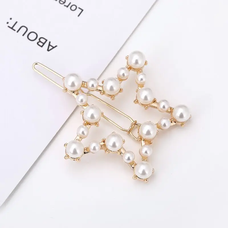 Korean Ins Pearl Hair Clip Frog Buckle - Image 3