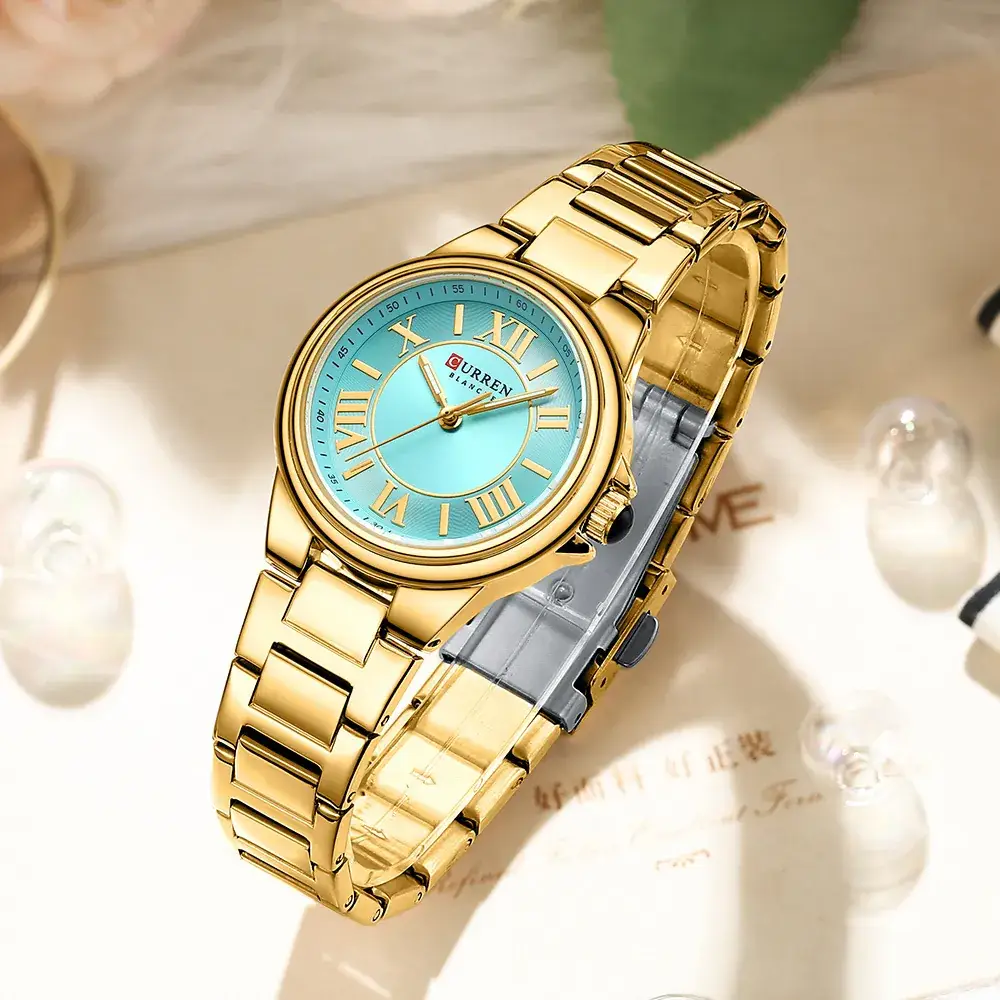 Women's Stainless Steel Quartz Watch with Rose Gold Dial
