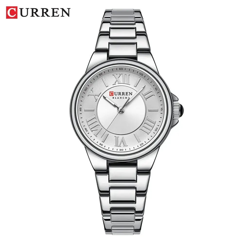 Women's Stainless Steel Quartz Watch with Rose Gold Dial