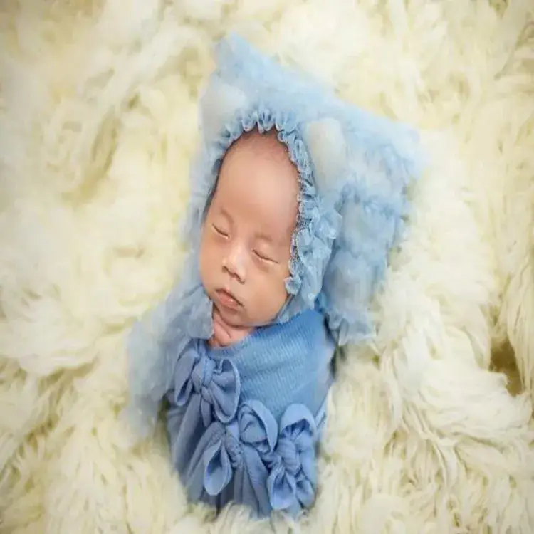 Green Ruffled Baby Hat Pillow Set Two-Piece Decor - Image 22