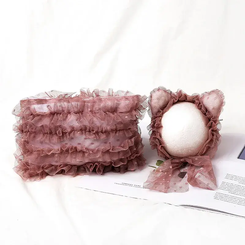Green Ruffled Baby Hat Pillow Set Two-Piece Decor - Image 8