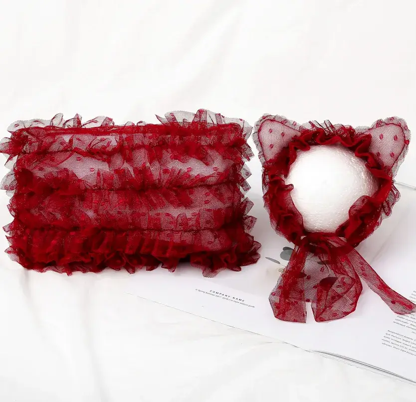 Green Ruffled Baby Hat Pillow Set Two-Piece Decor - Image 9