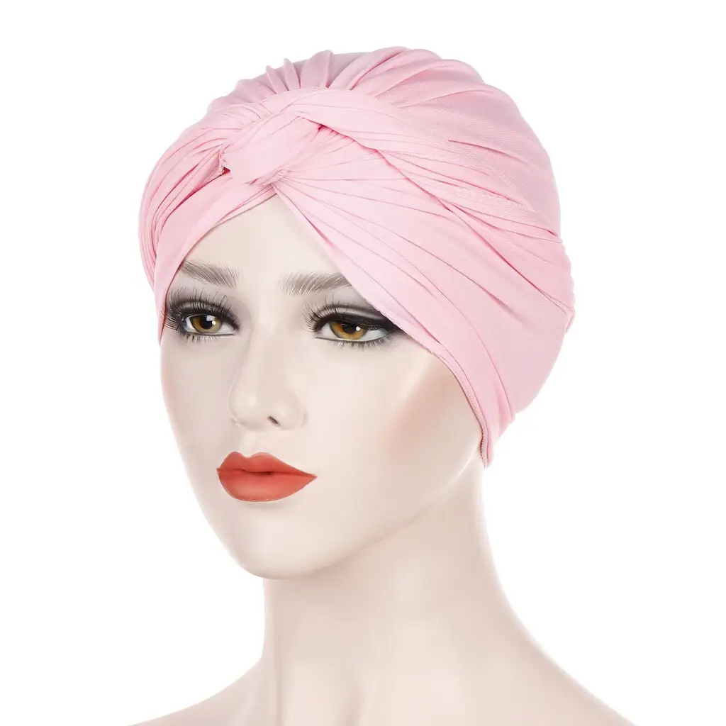 Black Muslim Headscarf Hat Solid Color - Image 3