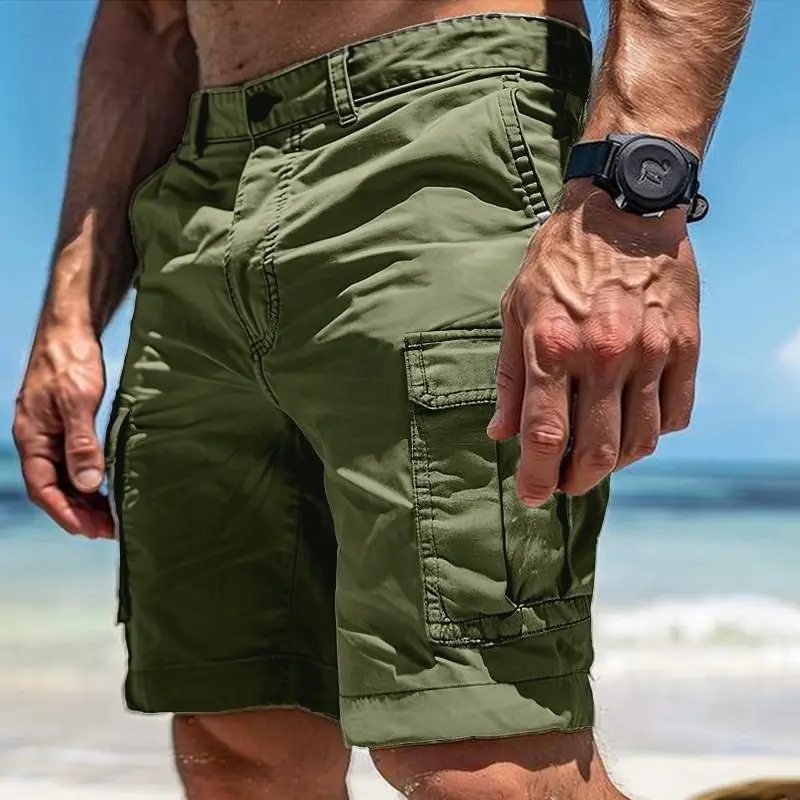 2025 Men's Camo Multi-Pocket Shorts Large - Image 4