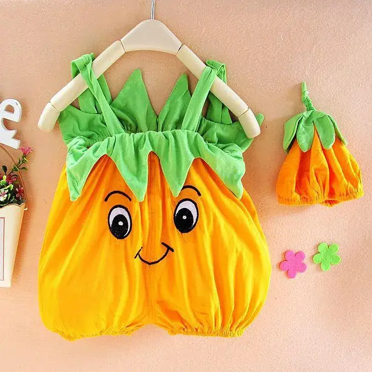 Baby Pumpkin Hat & Jumpsuit Set for Newborns - Image 3