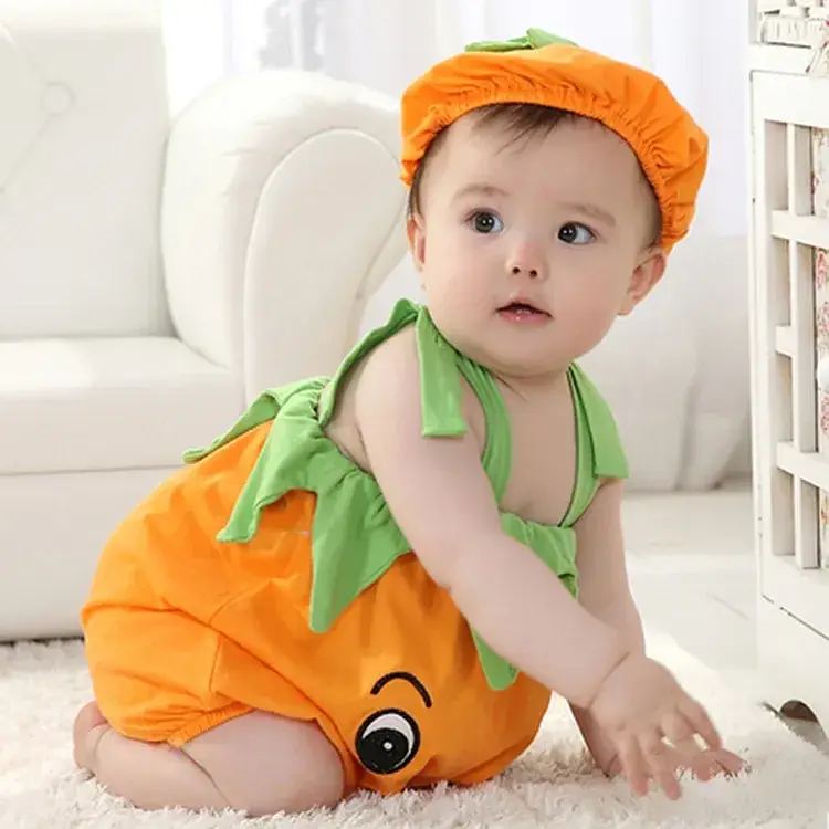 Orange Tiger Baby Crawling One-Piece Set - Image 6