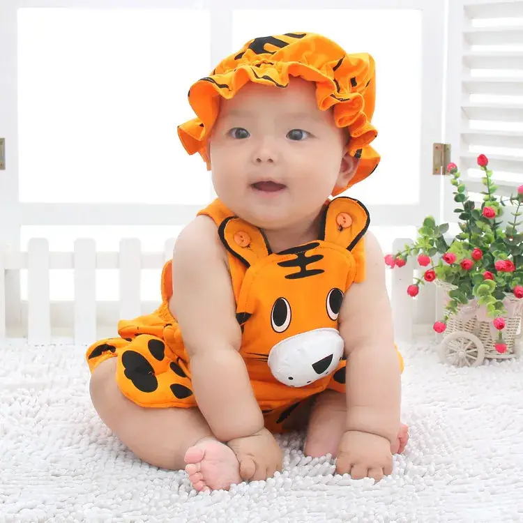 Orange Tiger Baby Crawling One-Piece Set - Image 8