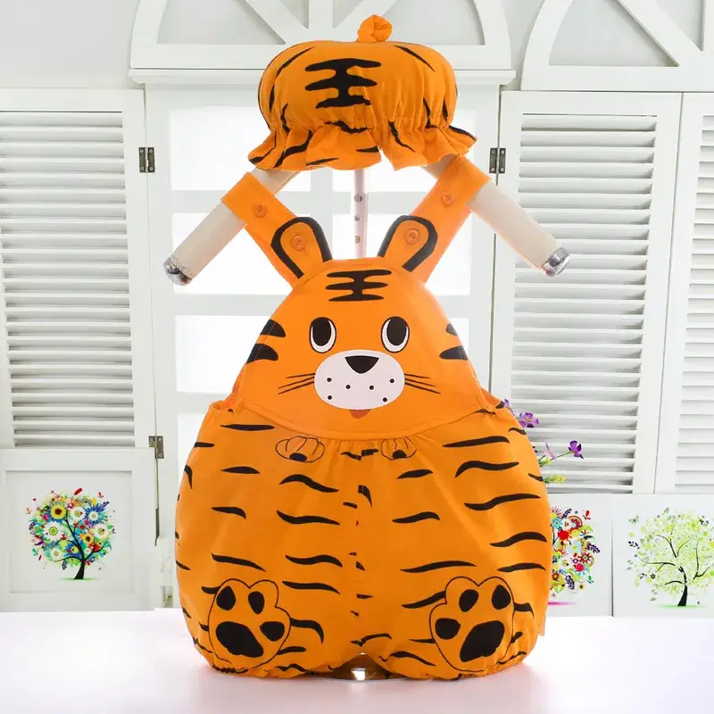 Orange Tiger Baby Crawling One-Piece Set - Image 4