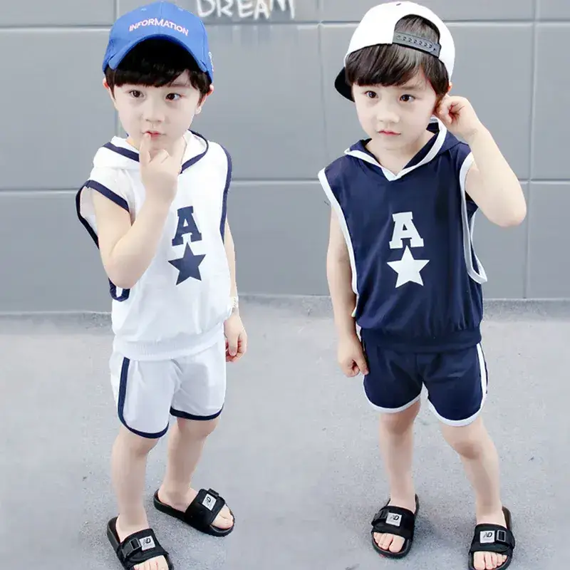 Kids Korean Style Vest Shorts Set Boys Girls Summer - Image 6