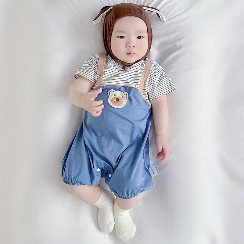 Baby Blue Striped Shorts Set for Boys Girls Newborn - Image 13