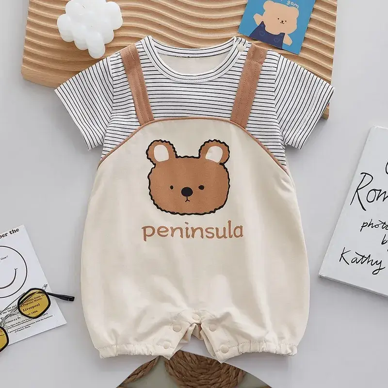Baby Blue Striped Shorts Set for Boys Girls Newborn - Image 3