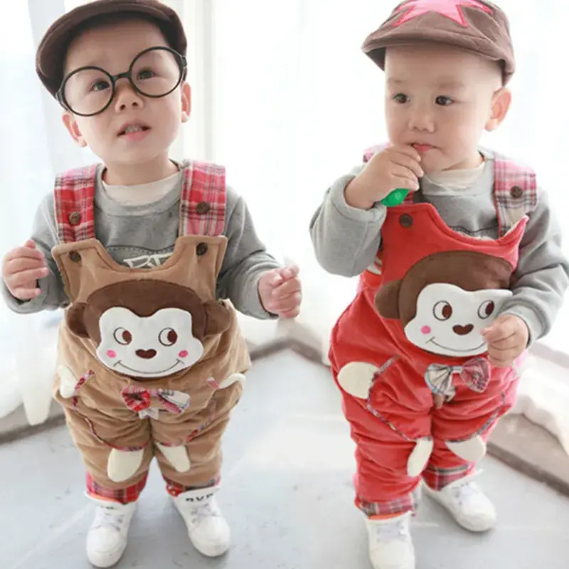 Baby's Fleece-Lined Sleeve Pants Set Open Fall Winter