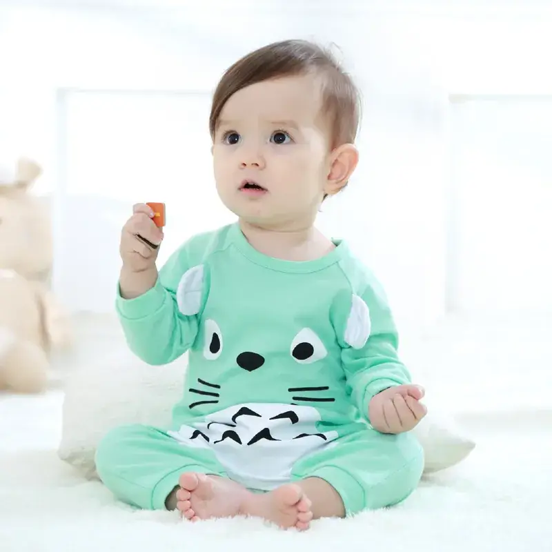 Newborn Korean Style Conjoined Clothes White Red Long Sleeve - Image 15