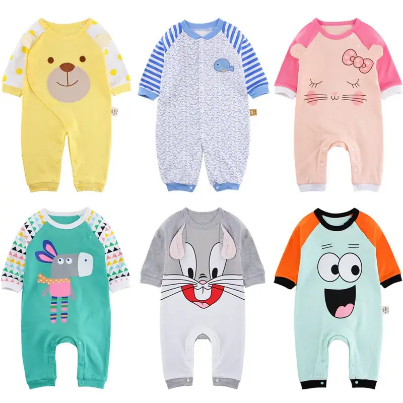 Newborn Korean Style Conjoined Clothes White Red Long Sleeve - Image 17