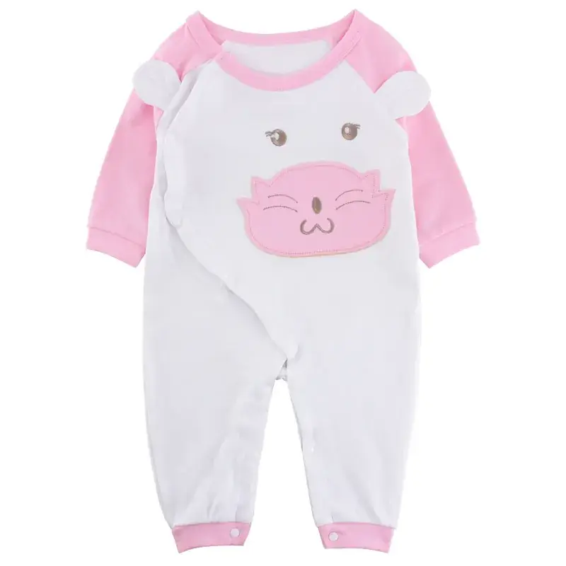 Newborn Korean Style Conjoined Clothes White Red Long Sleeve - Image 10