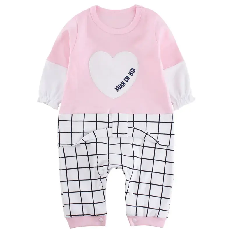 Newborn Korean Style Conjoined Clothes White Red Long Sleeve - Image 4