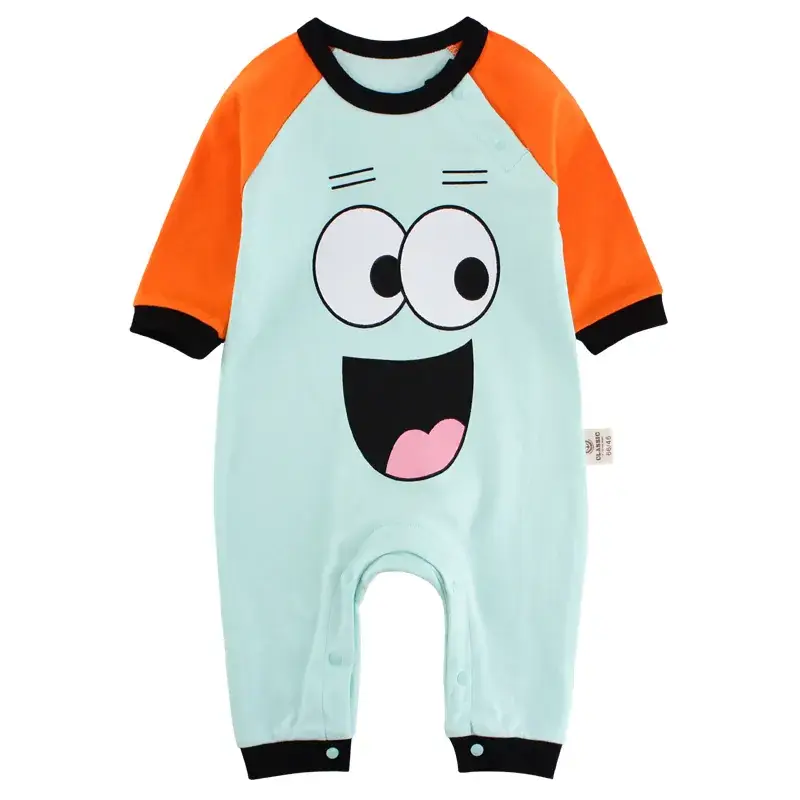 Newborn Korean Style Conjoined Clothes White Red Long Sleeve - Image 9