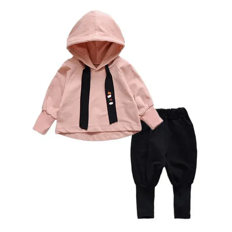 New Korean Style Girls Hoodie Pants Set Pink Blue Spring Autumn - Image 7