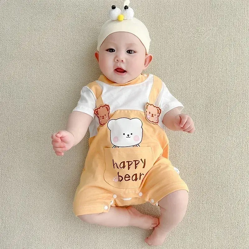 Newborn Baby Fart Coat Orange Polka Dot Shorts Set - Image 13